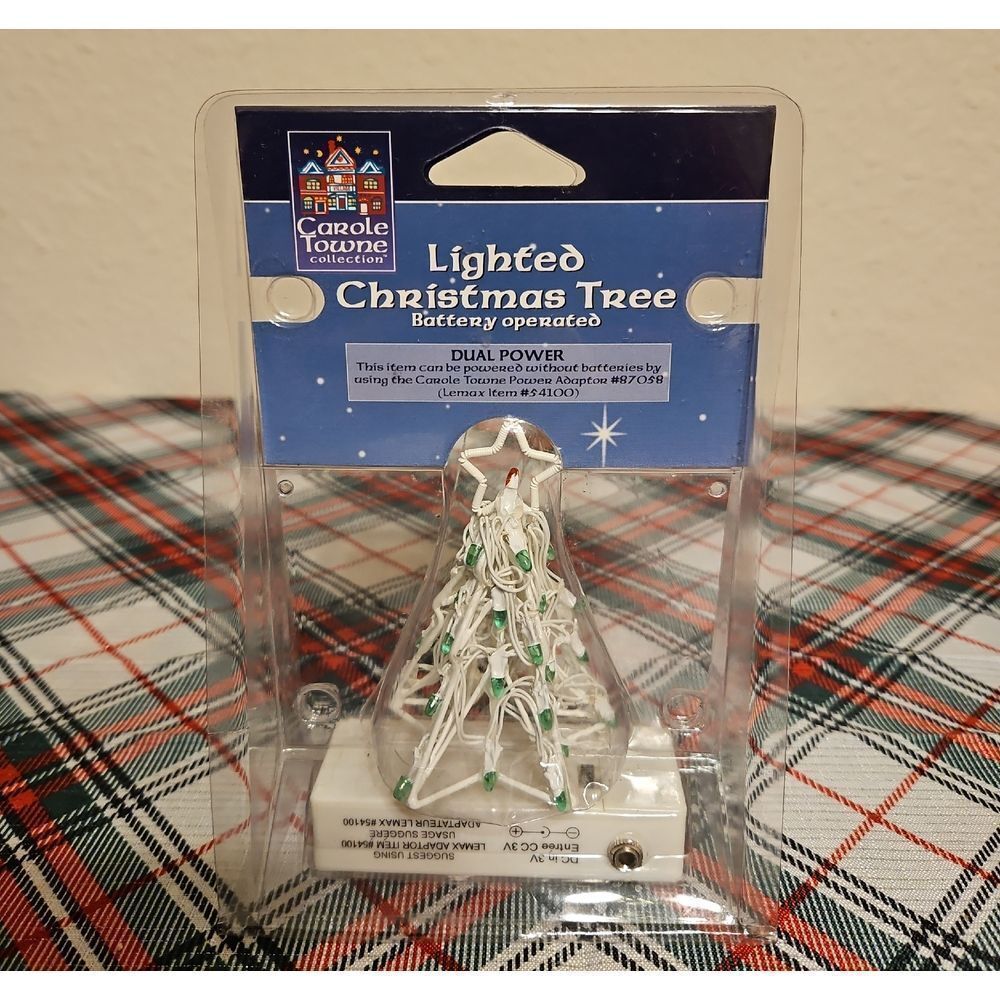 Lemax Battery Operated Lighted Christmas Tree Mini Village Accessory